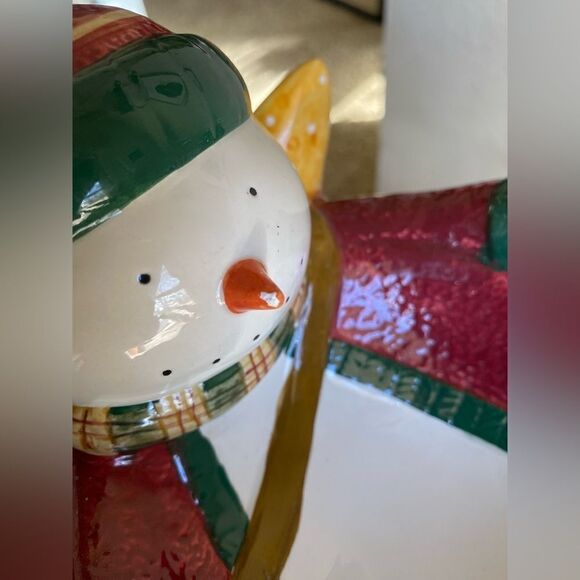 Debbie Mumm Snow Angel 3D Dish Snowman Candy Bowl, Vintage Debbie Mumm by Sakura - Picture 3 of 7